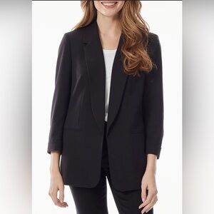 Express Black Blazer with Collarless Design and Relaxed Silhouette